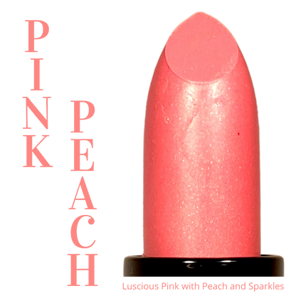 Pink Peach Lipstick - Luscious Pink with Peach and Sparkles