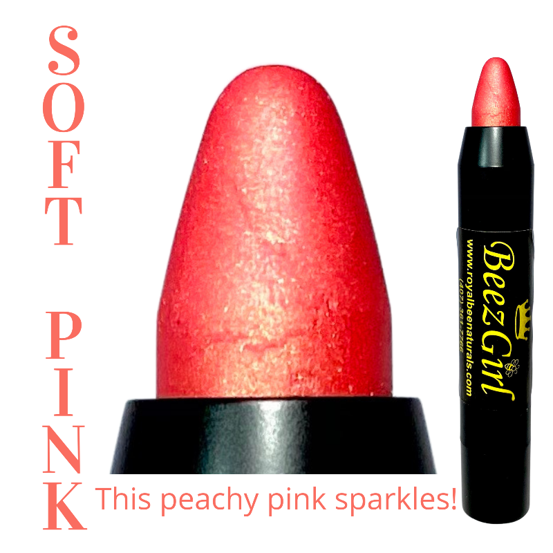 Soft Pink Lip Pencil - This peachy pink sparkles!